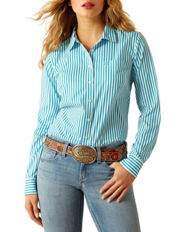 ARIAT Ariat Women's Peacock Stripe Kirby Pro Button Down Shirt 