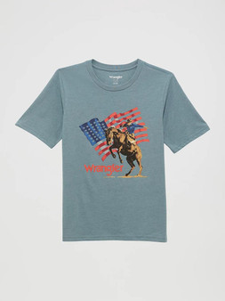 WRANGLER Wrangler Boy's Lead Heather Logo Front Graphic T Shirt 