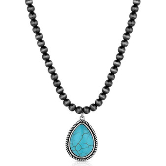MONTANA SILVERSMITH Montana Silversmiths Women's Turquoise Mountain Drop Beaded Necklace 