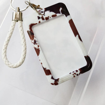 THE FRONT PORCH LABEL Brown Cowhide Luggage Tag 