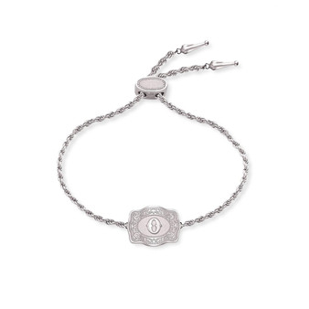 SPUR WEST SpurWest Silver Ultra Mini Belt Buckle Initial "O" Bracelet 
