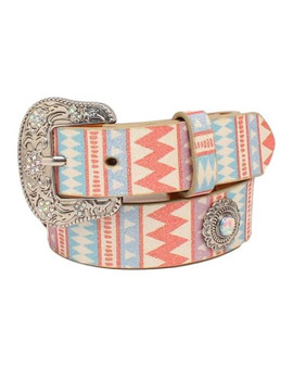 M & F Angel Ranch M&F Western Girl's Multicolor Pastel Glitter Rhinestone Belt 
