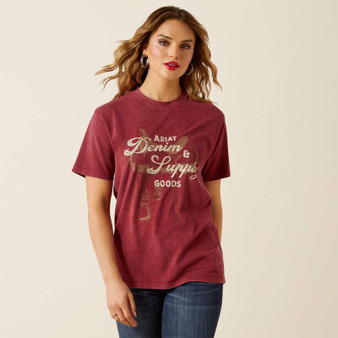 ARIAT Ariat Women's Cabernet Denim And Supply T Shirt 
