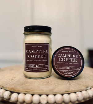 WOODSY WICK CANDLES Woodsy Wicks Campfire Coffee Soy Wax Candle 4 Oz. 
