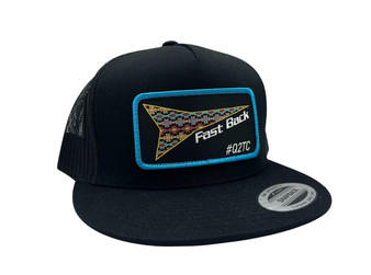 RED DIRT Red Dirt Black Fast Back Aztec Flat Bill Patch Cap 
