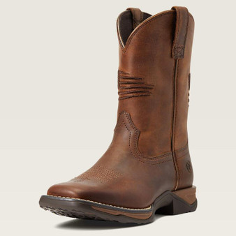 ARIAT Ariat Kid's Distressed Brown Anthem Patriot Western Boot 
