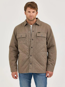 WRANGLER Wrangler Men's Chocolate Chip Reversible Quilted Shirt Jacket 