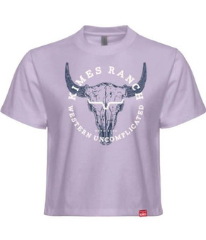 KIMES RANCH Kimes Ranch Women's Lavender Bison Skull Cropped T Shirt 