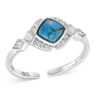 Montana Silversmiths Women's Silver & Turquoise Crowned Glacier Ring