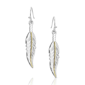 MONTANA SILVERSMITH Montana Silversmiths Women's Silver Dream Feathers Dangle Earrings 