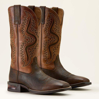 ARIAT Ariat Men's Dark Brown/Peanut Butter Captivate Wide Square Toe Cowboy Boot 