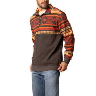 KIMES RANCH Kimes Ranch Men's Brown Tack Aztec Pullover 