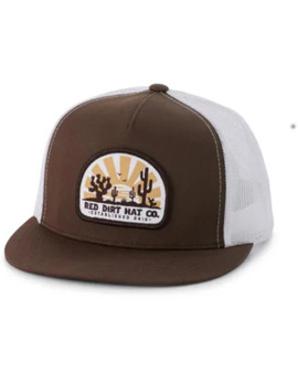 RED DIRT Red Dirt Men's Brown/White Daybreak Free Rein Logo Patch Ball Cap 