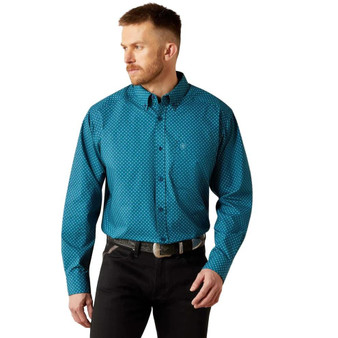 ARIAT Ariat Men's Dark Teal Tyce Classic Fit Tall Shirt 