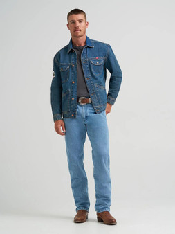 WRANGLER Wrangler Men's Indigo Buff Coors Denim Western Jacket 