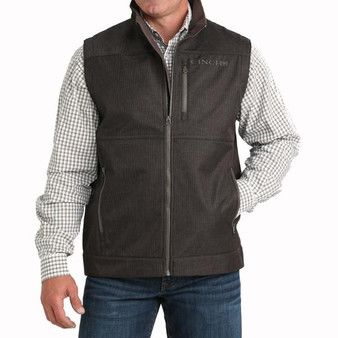 CINCH Cinch Men's Brown Bonded Twill Print Vest 