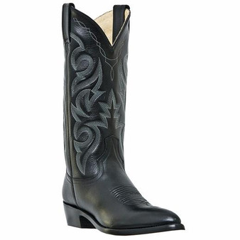 DAN POST Dan Post Men's Black Milwaukee J Pointed Toe Cowboy Leather Boot 