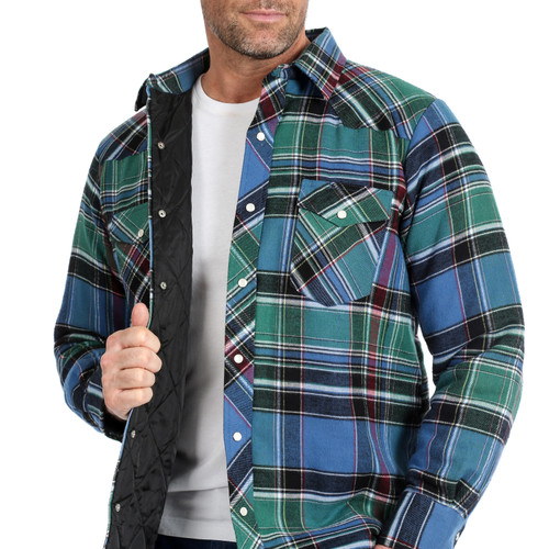 Wrangler Men's Assorted Color Plaid Quilted Lined Snap Western Flannel  Shirt - Jackson's Western