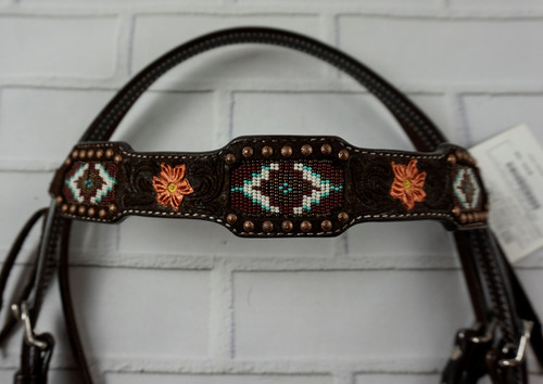 Circle Y Southwest Beaded Floral Browband Headstall Jackson S