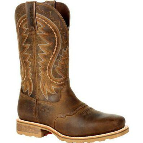 DURANGO COWBOY BOOTS Durango Men's Rugged Tan Maverick Pro Steel Toe Waterproof Western Leather Work Boot 