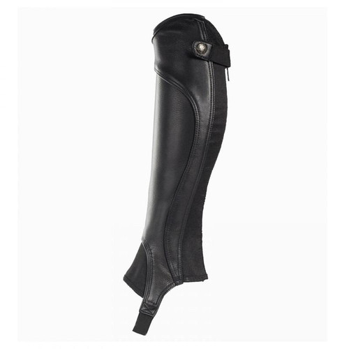Horze Supreme Quinton Unisex Black Leather 1/2 Chaps