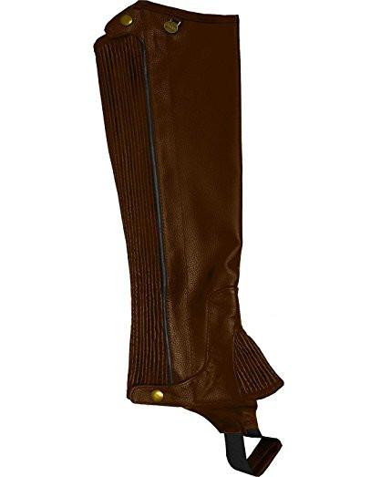 Ovation Women's Black Top Grain Leather Half Chaps
