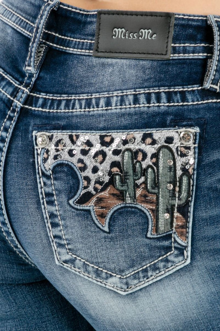 Mid Rise Boot Cut Jeans 