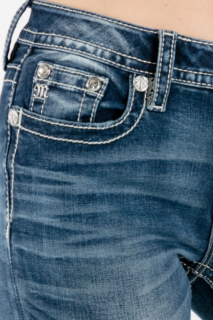 Mid Rise Boot Cut Jeans 
