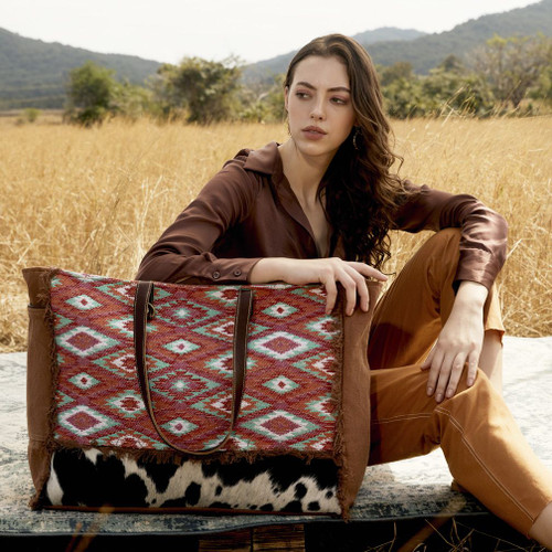 Myra Bags Beau Aztec Cowhide Weekender 