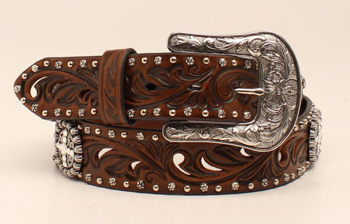 M & F Ariat Women's Rhinestone Concho Western Belt & Buckle 