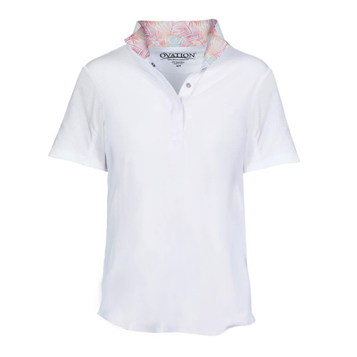 OVATION  Ovation Ellie Tech White Short Sleeve English Show Shirt  