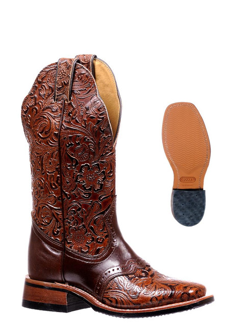 Boulet Women's Chestnut Brown Square Toe Boot | JW Stores