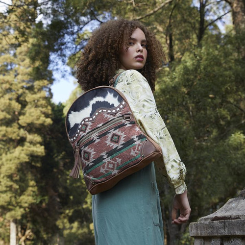 Avery Hairon Cowhide Aztec Backpack Bag 