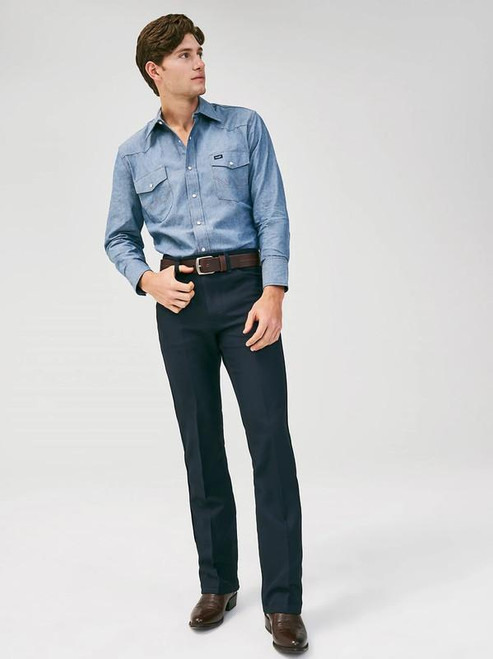 Wrangler Men Navy Wrancher Dress Jean | JW Stores