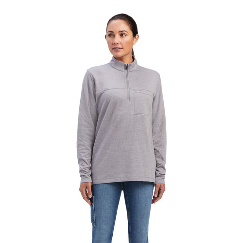 Ariat Women's Rebar Foundation Grey 1/2 Zip Long Sleeve Pullover