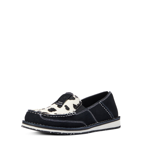 Ariat Women's Black Suede/Black & White Hairon Cruiser Slip On Shoe