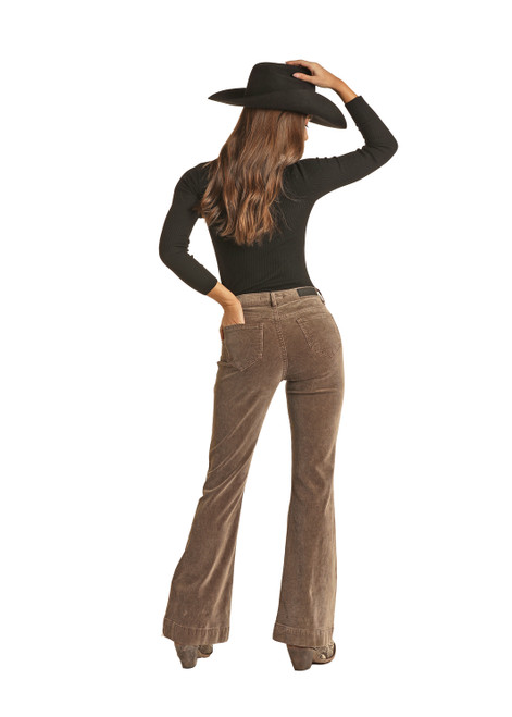 Women Beige Corduroy Carrot Fit Pants