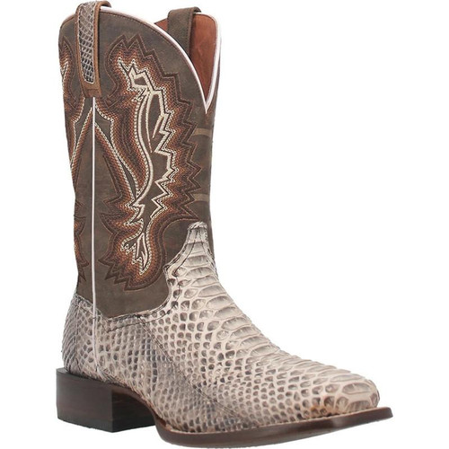 Dan Post Men's Natural Brutus Exotic Python Broad Square Toe Western Boot