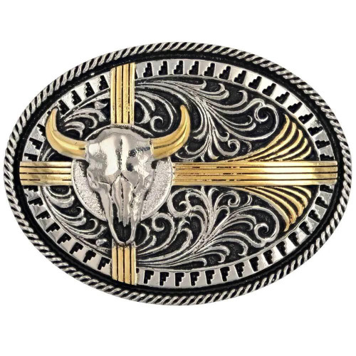 MONTANA SILVERSMITH Montana Silversmiths Southwest Sights Steer Skull Western Belt Buckle 