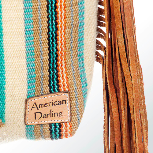 Serape Leather Fringe Crossbody from American Darling