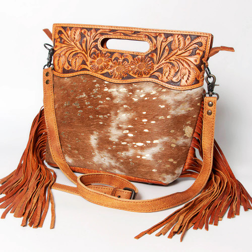 American Darling Women's Cowhide Fringe Clutch Handbag