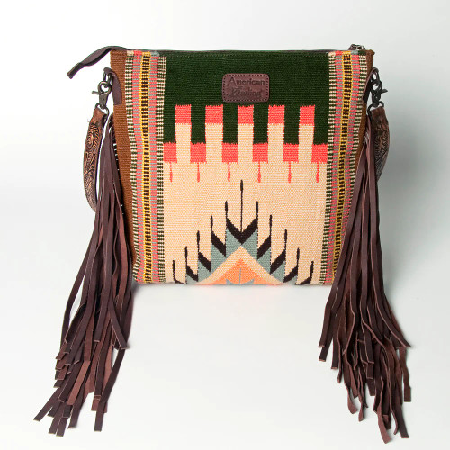 Tooled Leather & Black Saddle Blanket Bag #4305 – RanchRebel