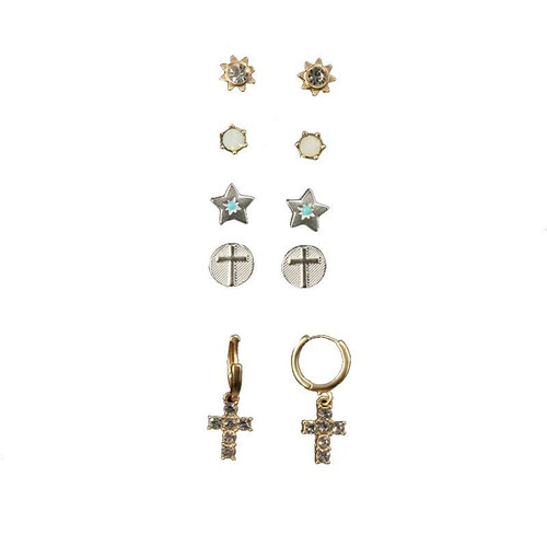 M & F M&F Blazin Roxx Women's Multicolor 5 Piece Earring Set 