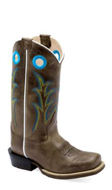 OLD WEST BOOTS Youth Cactus Medium Square Toe Boots 
