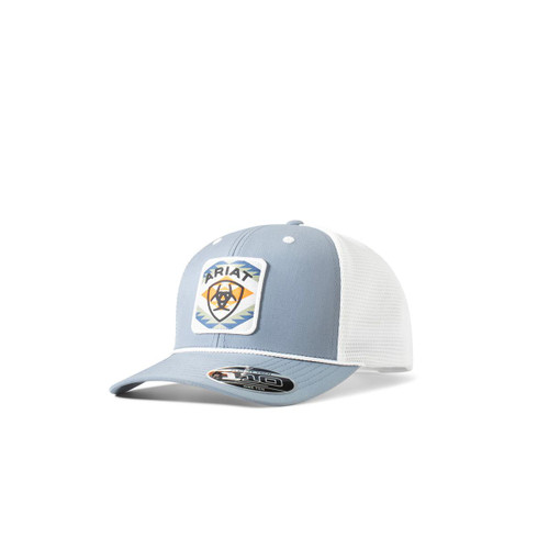 M&F Ariat Men's Blue Western Logo Patch Mesh Snapback Polyester Baseball Cap