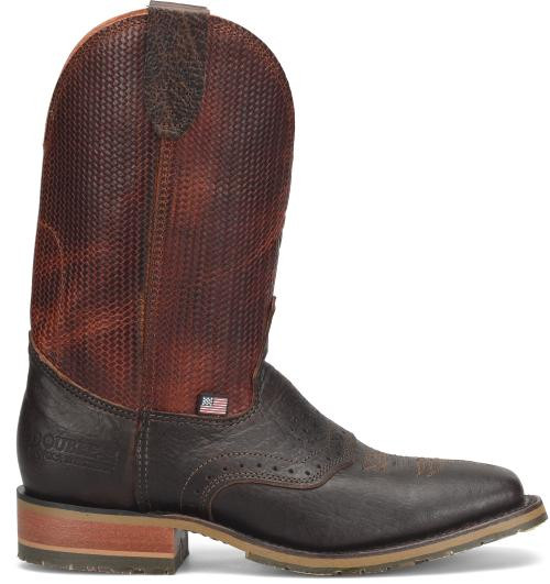 DOUBLE-H アメリカ製ウエスタンブーツ Double H Men's Dark Brown Baler Western Boot | JW Stores