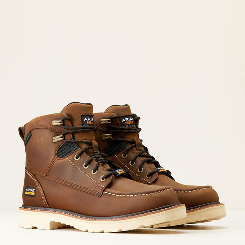 Ariat Men's Rebar Lift Distressed Brown Waterproof Work Boots