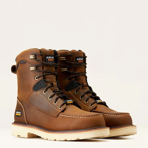 Ariat Men's Rebar Lift Waterproof Composite Toe Work Boots - Distressed Brown