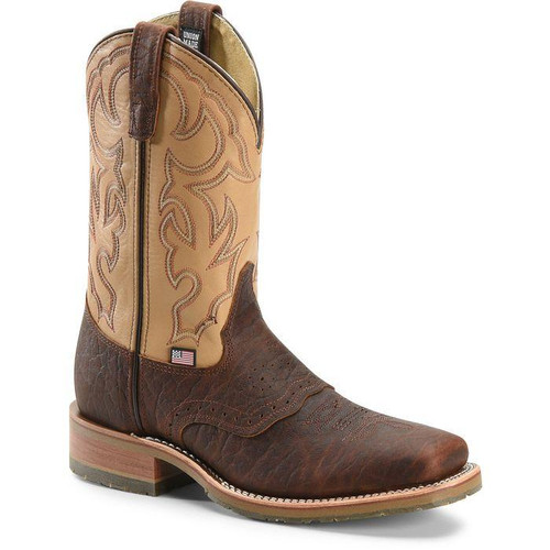 Double H Men's Tan Graham Steel Toe Bison Square Toe Western Boot