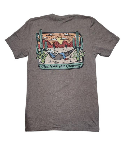 RED DIRT Red Dirt Unisex Heather Brown Home On The Range Cactus Graphic T-Shirt 